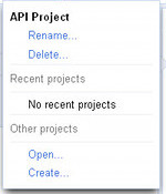 Project drop-down
