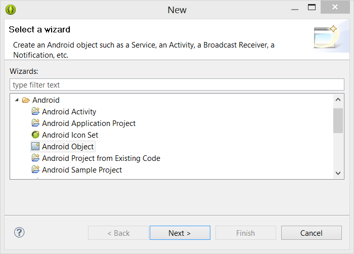 Android Object wizard