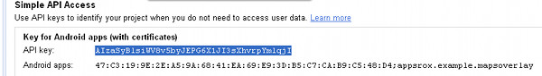 Maps API key